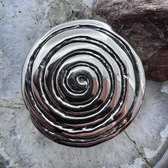 Sterling Silver Electroform Spiral Fashion Ring For Women, Taxco Mexico - Picture 1 of 10
